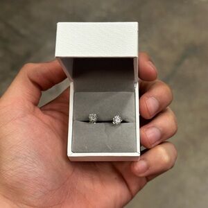 5mm 925 silver screw back VVS Moissanite